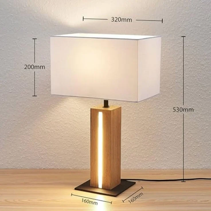 Lindby Tischleuchte Garry, Enthalten, 1 x 60 W E27 (exkl) + 1 x 5 W LED (inkl) – Bild 6