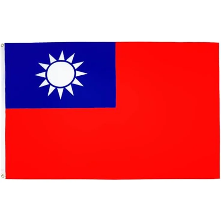 AZ FLAG 2er-Set Flaggen Taiwan 90x60 cm Polyester 100D 2 Ösen | Für innen und außen Republik China dekorative Flagge 台灣 doppelte Nähte und verstärkte Kanten mit Metallösen 100D Polyester – Bild 1