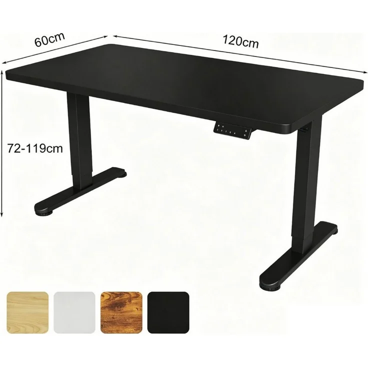 HOMALL Schreibtisch Höhenverstellbarer Elektrisch mit 25mm starker einteiliger Tischplatte (25 mm dicke, nahtlose, monolithische Tischplatten Keine gespleiten Platten Vielseitig und hochwertig Erinnerung bei langerem Stehen) – Bild 2