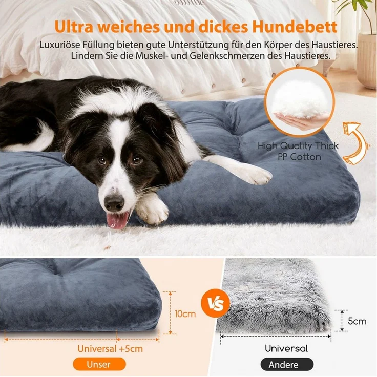 nobleza Hundematratze Hundekissen Hunde, Hundebett Waschbar, Hunde bett Plüsch – Bild 2