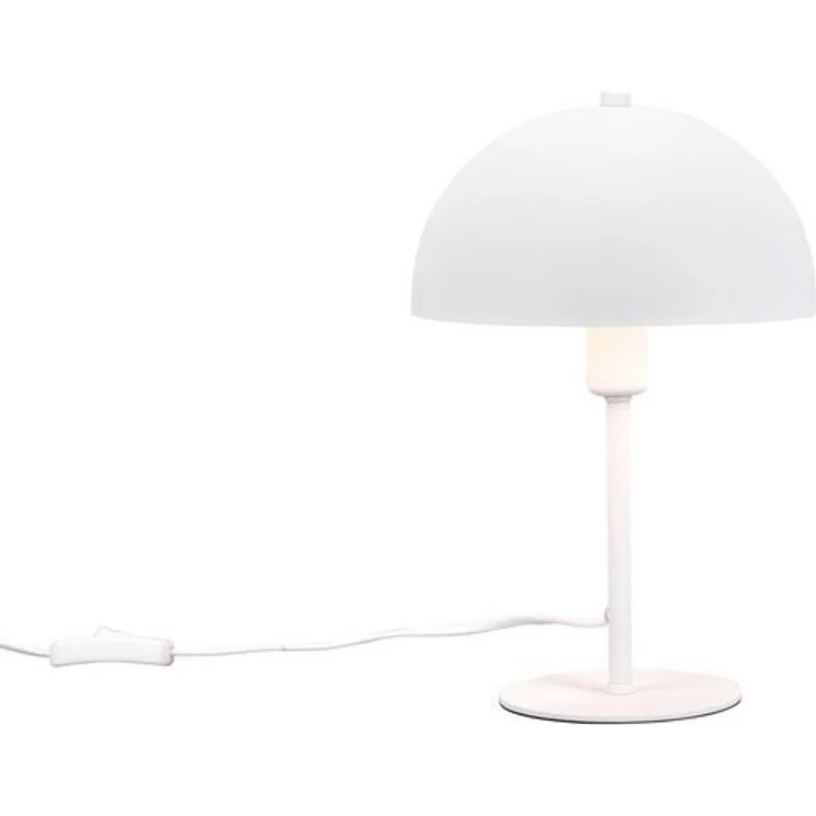 Kleine LED Tischleuchte aus Metall Weiß in Pilzform, Höhe 30cm – Bild 4