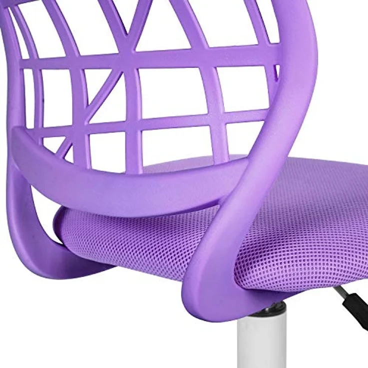 FurnitureR Farbenfroh, modernes Design, Verstellbarer Computersitz, Swivel Armless Desk, Kinder, Study Room Home Office, Stuhl, Lila, Metall, 38,5 cm x 40 cm x 75 – 87 cm – Bild 7