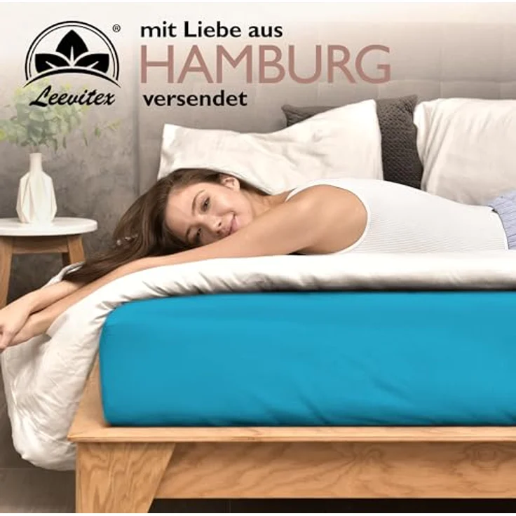 leevitex® Spannbettlaken für kalte Nächte – angenehm weich, passgenau, farbstark & pflegeleicht, Gummizug: Rundum – Bild 8