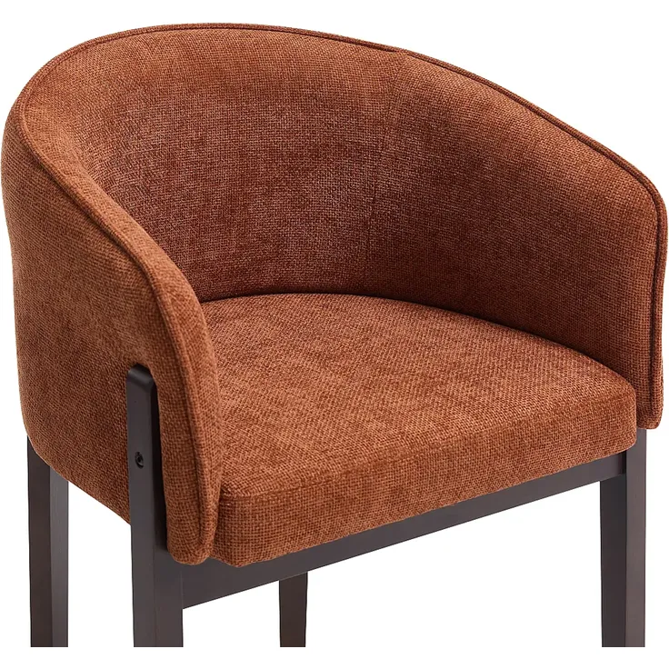 Vente-unique - LYLABA Stuhl Stoff Rot - B 54 cm x H 80 cm x L 58 cm – Bild 5