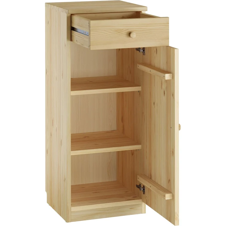 Garderobenschrank Schuhschrank Flurkommode Badmöbel 100x37x40 Kiefer oder weiß Massivholz V-90.51-04Kiefer – Bild 9