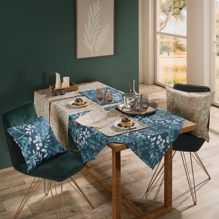 Erwin Müller Tischdecke Tischläufer "Blätter", fleckabweisend Ranke – Bild 1