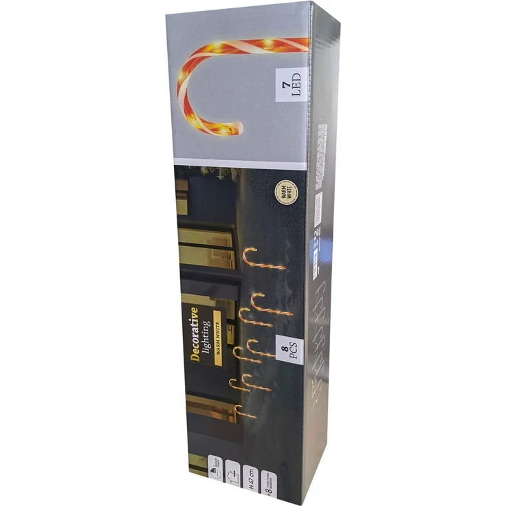 LED-Lichterkette Zuckerstangen 8er-Set Weihnachtsbeleuchtung Weihnachtsdeko Gartenbeleuchtung Gartendeko Winterdekoration Zuckerstange – Bild 6