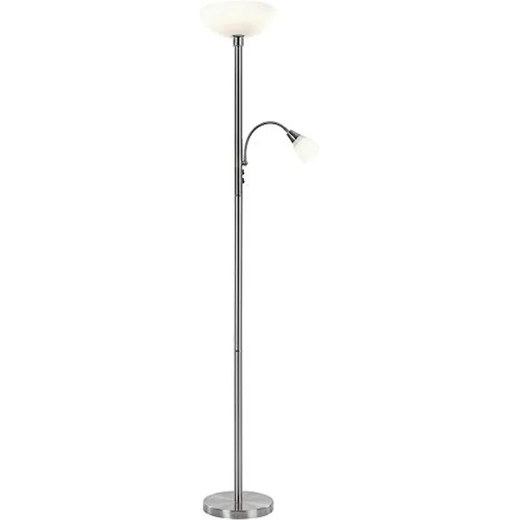 Globo 'Blade' Deckenfluter mit beweglichem Lesearm, Chrom silber, Höhe: 178 cm