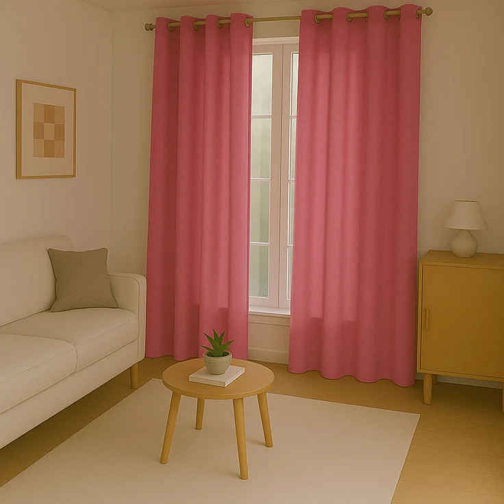 Gardine mit Ösen *** x *** cm ( Breite x Länge ) in ***, blickdichter Vorhang, Ösenvorhang in vielen Variationen 140x175 cm Pink – Bild 5