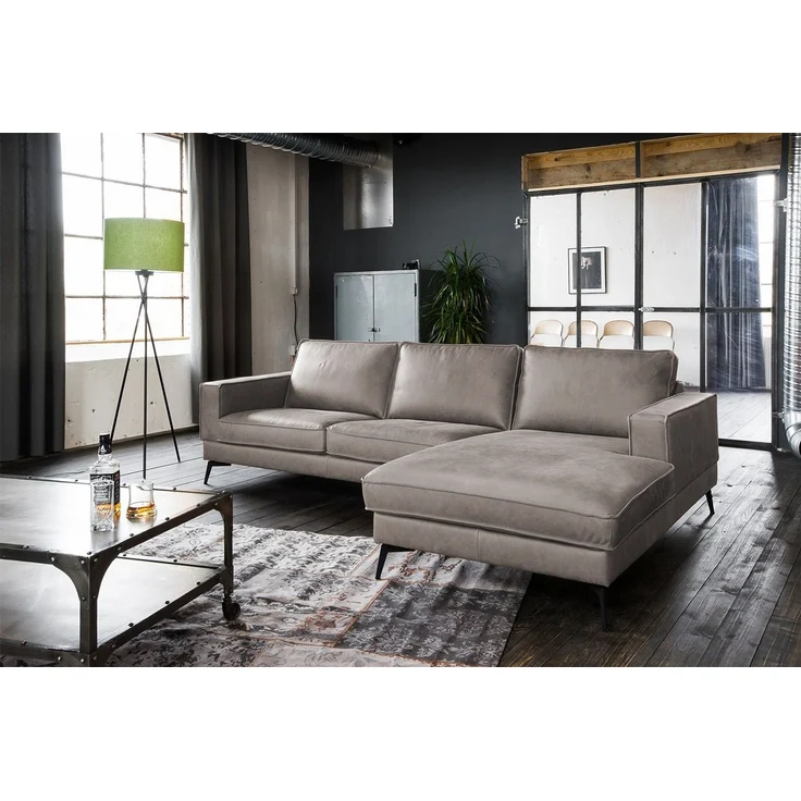 KAWOLA Ecksofa BLOOM, Couch L-Form rechts oder links Leder verschiedene Farben 276x177 cm – Bild 5