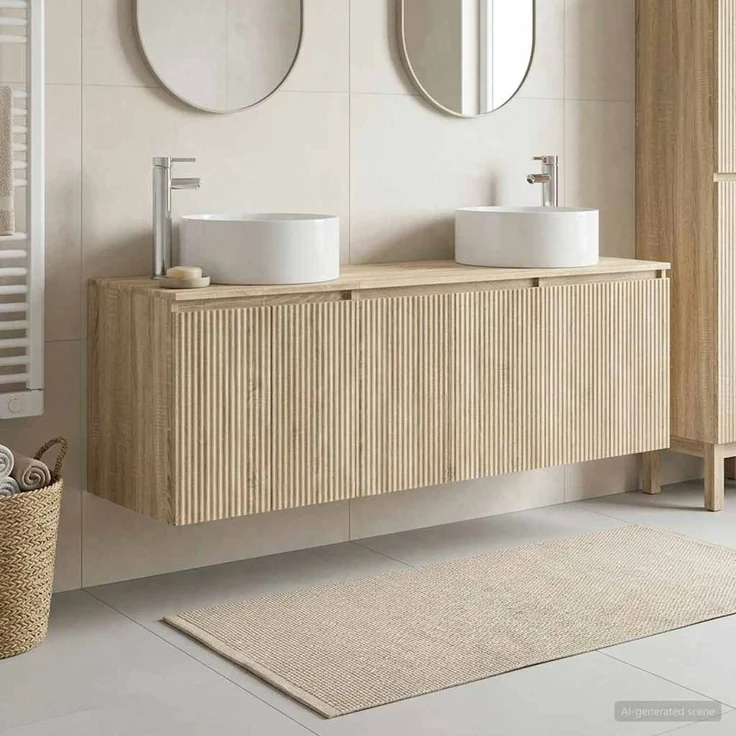 vidaXL Badezimmerschrank-Set 3 stk. Sonoma-Eiche 161,5 x 44,5 x 80 cm 3405729 – Bild 1