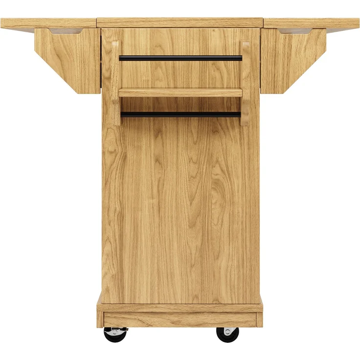 Küchenwagen B 142,5 x T 80 x H 95 cm, klappbar und erweiterbar, aus MDF mit PE-Rattan – Bild 9