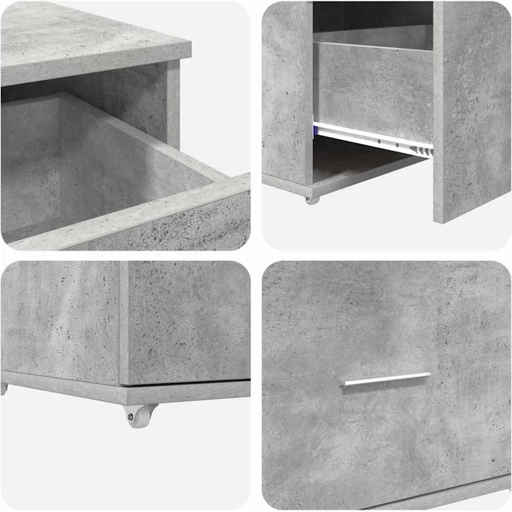 vidaXL Schubladenschrank Mit Rad Beton Grau 55 x 45 x 31 cm 869309 – Bild 9
