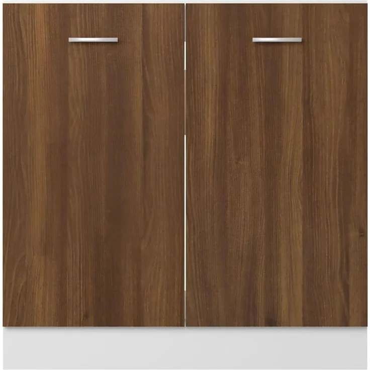 vidaXL Spülenunterschrank, Spülenschrank mit viel Stauraum, Küchenschrank mit 2 Türen, Küchenunterschrank Unterschrank Küche, Braun Eiche-Optik Holzwerkstoff – Bild 6