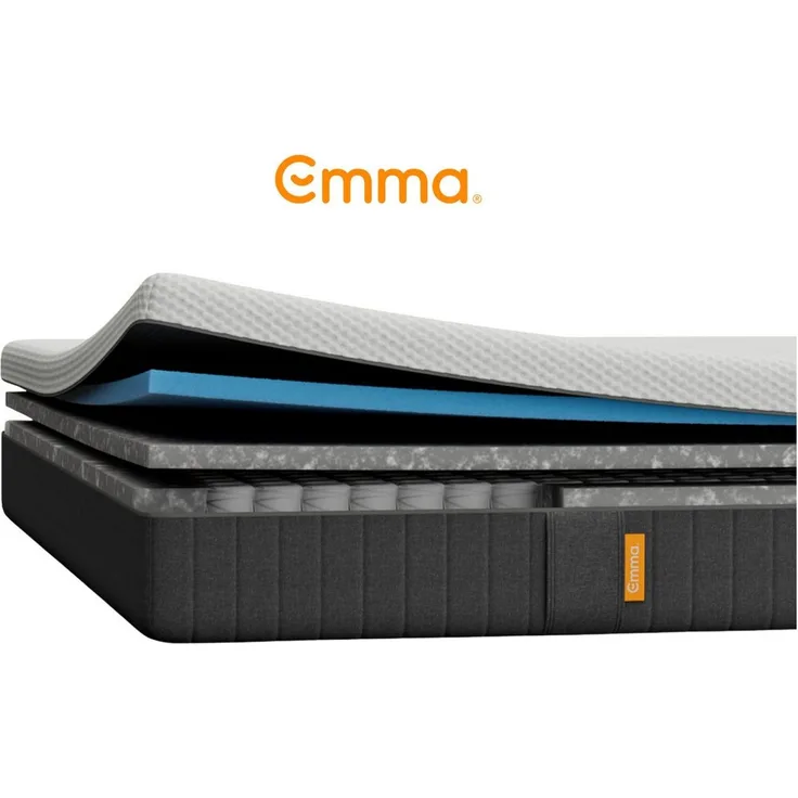 Hybridmatratze NEUHEIT: Emma Original Lite Matratze, Emma, 22 cm hoch, 3-Zonen-Federn, Airgocell®-Schaum, atmungsaktiv, waschbar, 22 cm.