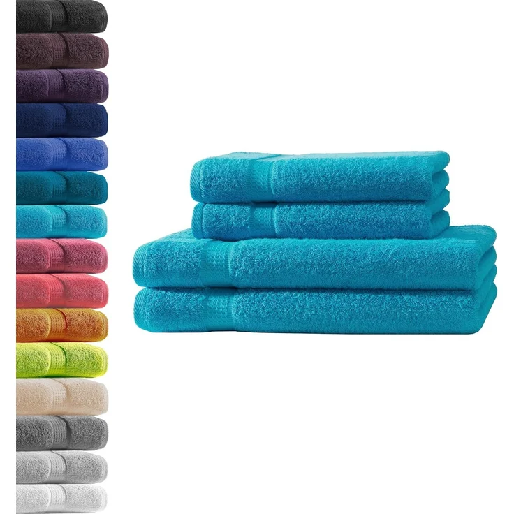 Hometex Premium Textiles Handtuch in Premium Qualität 500 g/m², Feinster Frottier-Stoff 100% Baumwolle, 2x Duschtuch + 2 Handtuch, weich, saugfähig, extra schwer & flauschig – Bild 1
