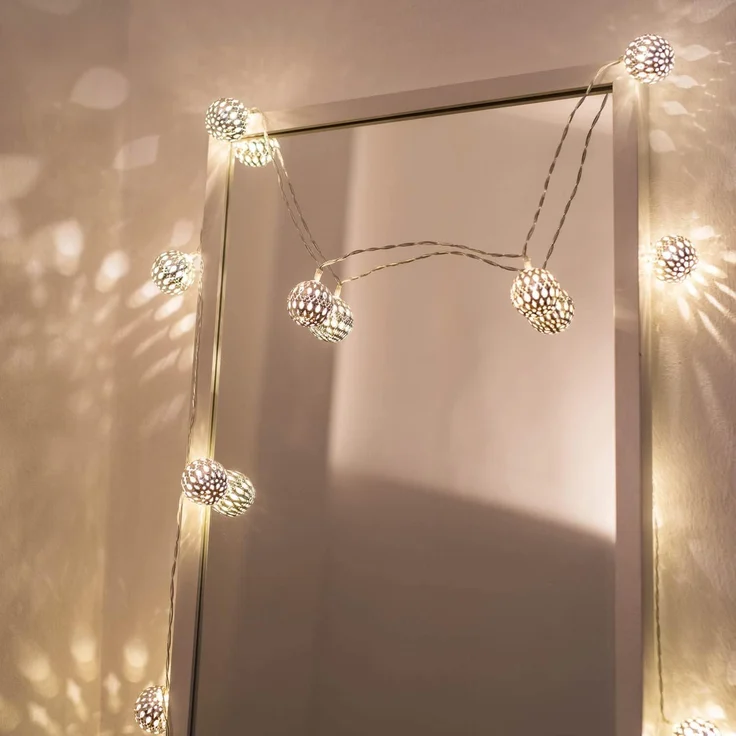 COZY HOME LED-Lichterkette Marokkanische Batterie und Stecker -, 20 LEDs I Timer-Funktion I Warmweiß I Lichterkette Innen – Bild 7