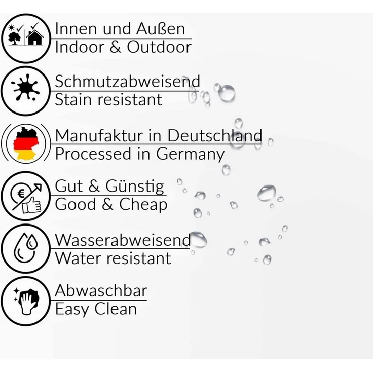 ANRO Tischdecke abwaschbar Wachstuch-Tischdecke Gartentischdecke (Einzelstück 1-tlg), wasserabweisend Einfarbig Weiß Breite 140cm – Bild 4