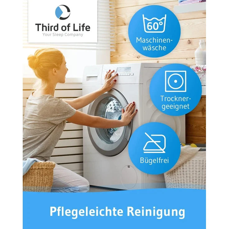 Third of Life Seitenschläferkissenbezug ACAMAR Baumwoll-Kissenbezug Einzelpack – Bild 4