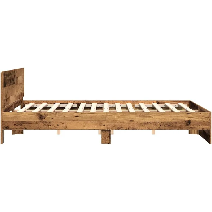 vidaXL Bettgestell mit Kopfteil Altholz 180 x 200 cm Holzwerkstoff 3378499 – Bild 6
