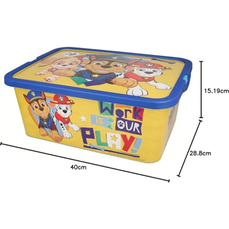 Spielzeugkiste ca. 40 x 29 x 16 cm Aufbewahrungsbox 13L Paw Patrol – Bild 5