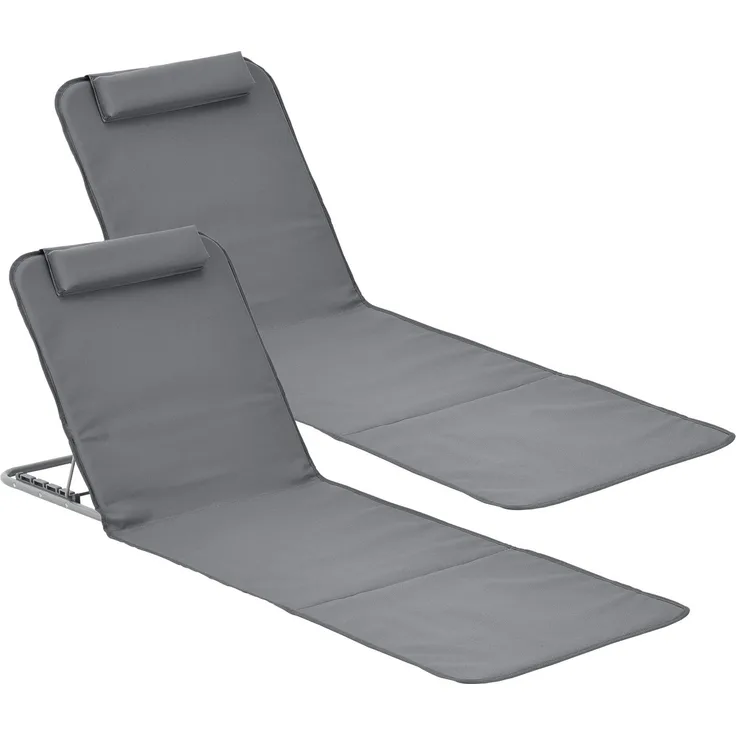 Strandmatte Donostia 2er Set 143x48cm Dunkelgrau [en. casa]