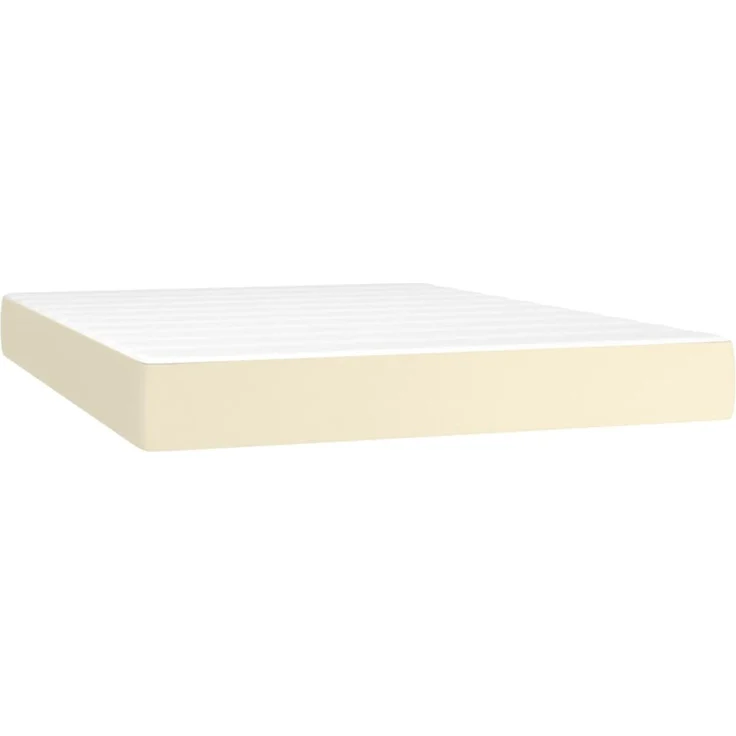 vidaXL Boxspringbett mit Matratze Creme 140x190 cm Kunstleder 3141121 – Bild 5