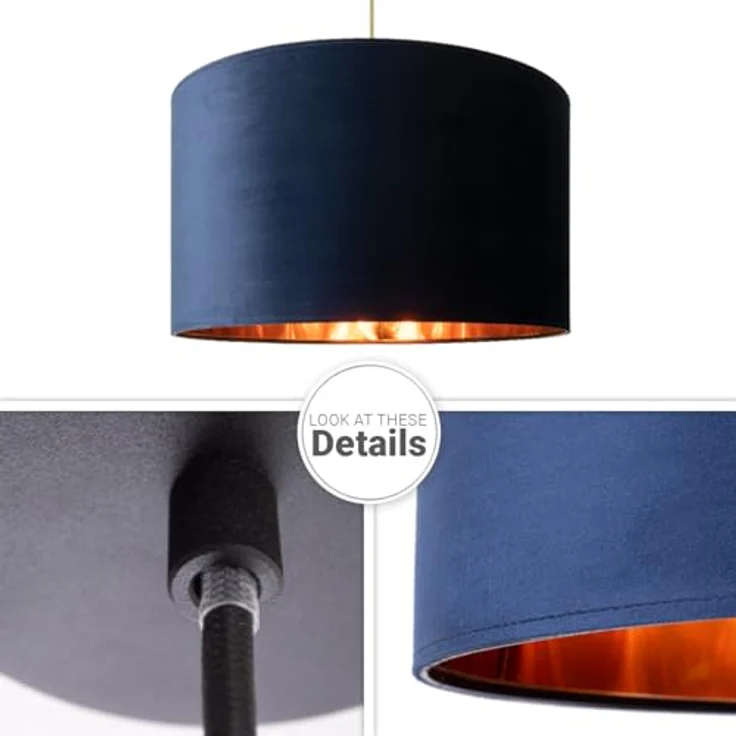 Paco Home Pendelleuchte Velours E27, unifarben, Dreibein für Wohnzimmer, inklusive fischer® Dübel und Schrauben – Bild 4