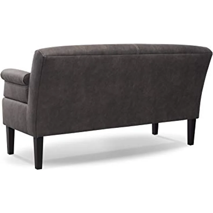 CAVADORE 3-Sitzer Küchensofa Malm, Sitzbank für Küche oder Esszimmer in Lederoptik, Inkl. Armteilverstellung, Federkern und moderner Kontrastnaht, 182 x 97 x 78, Mikrofaser: grau – Bild 6