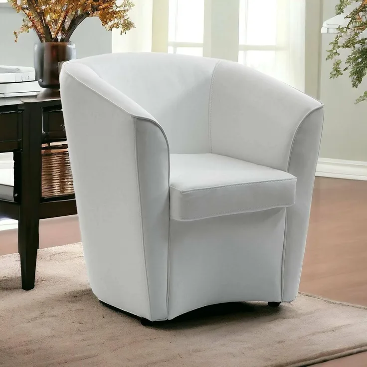 Talamo Italia - Lounge-Sessel Annaluna, Lounge-Sessel, 100% Made in Italy, Relaxsessel aus Kunstleder, Cm 70x60h74, Weiß