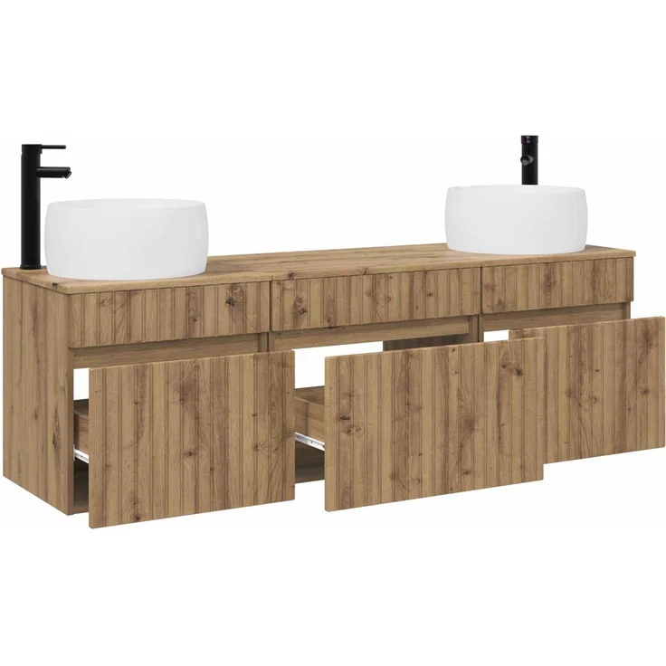 vidaXL Badezimmerschrank-Set 3 stk. Artisan-Eiche 157 x 44,5 x 80 cm 3405776 – Bild 3