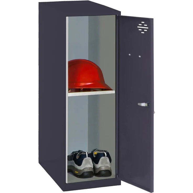 Simon Rack Simonlocker Kommode, klein, 915 x 300 x 500 mm, Amario aus Metall, mit Schlüssel, Anthrazit