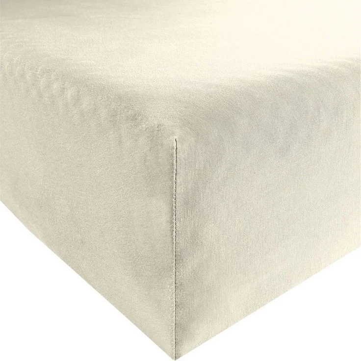 Erwin Müller 'Freising' Spannbettlaken, Gummizug: Rundumgummi, 1 Stück, Elasthan-Jersey-Stretch Uni, Wollweiß, Spannbettlaken | 80x200 - 80x220 cm – Bild 5