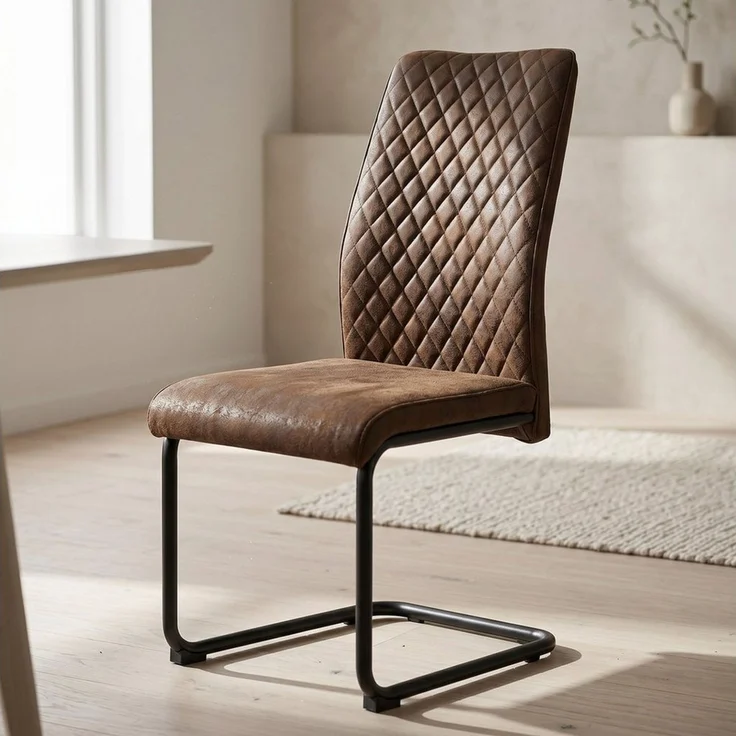 B&D home Essgruppe Essgruppe Vivian & Theo, (Set, 5-tlg, 1 Tisch / 4 Stühle), Esstisch ausziehbar bis 160cm für 4-6 Personen, Stühle in Microfaser – Bild 4
