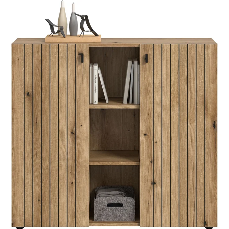Schuhkommode (B/H/T: 106x96x37 cm) in Evoke Oak Nachbildung – Bild 2