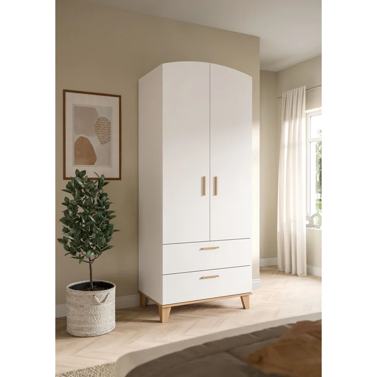 Stella Kleiderschrank 2-türig in weiß – Bild 5