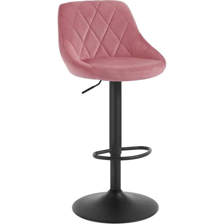 Barstuhl aus Samt - Modell Anton rosa