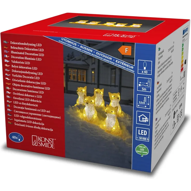 LED-Füchse, 40 weiße LEDs, 5er-Set