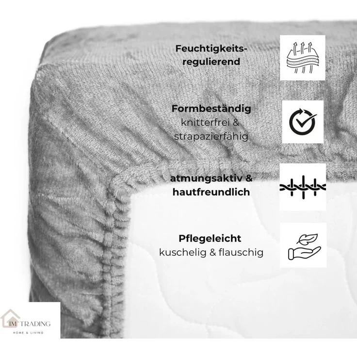 Plüsch Spannbettlaken 120-130 x 200 cm + 30 cm mit Rundumgummizug - Cashmere Touch 180 gsm Petrol – Bild 7