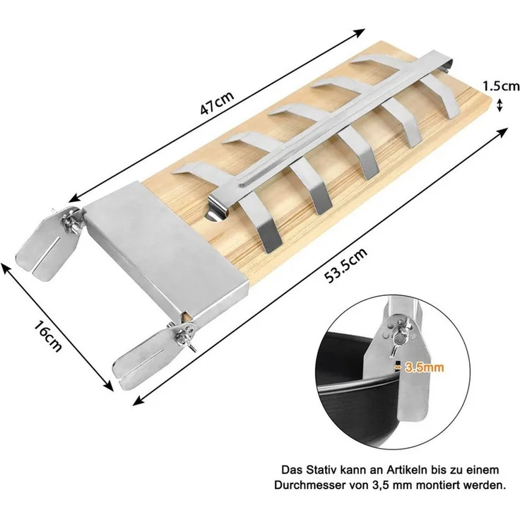 FIVMEN Räucherbrett Flammlachsbretter Räucherbrett Flammlachs Brett 2/4er-Set, (4-St), mit Stabiler Edelstahl-Halterung für Lachsfilet, Feuerschale & Grill