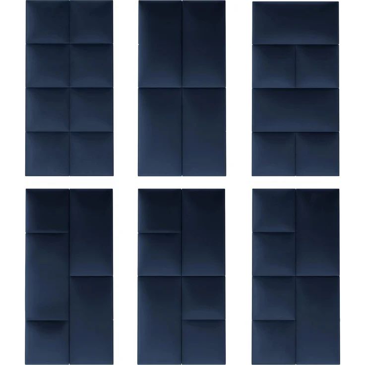 MOLLIS Polsterplatte, Rechteckiges und Dekoratives Wandpaneel, Geeignet als Bettkopfteil oder Aufprallschutz, Reduziert Schall und Verbessert Akustik, aus Schaumstoff, 60 x 30 cm, Marineblau – Bild 5
