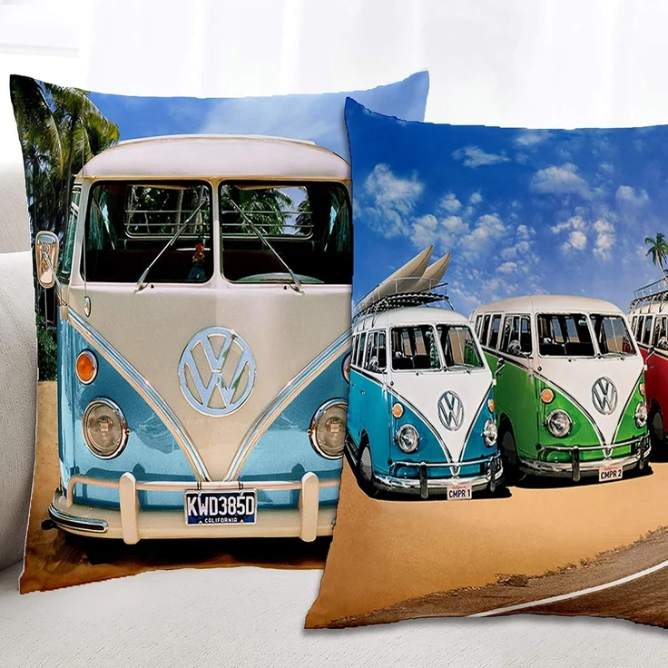BERONAGE Dekokissen VW Volkswagen Bulli T1 40 x 40 cm Kissen passend zur Bettwäsche 084, kuschelweich – Bild 5