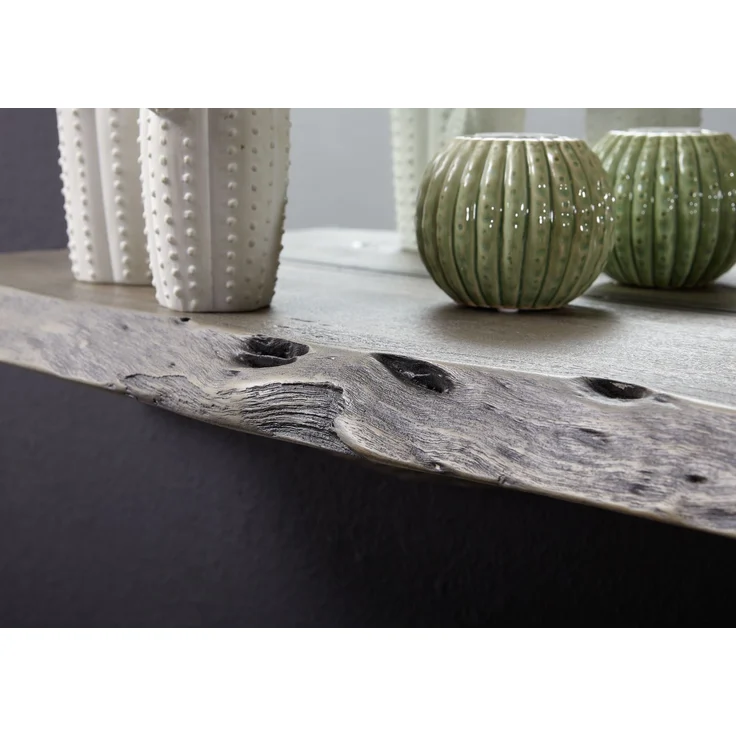 Wandregal Akazie 165x22x38 grau lackiert PURE ACACIA #906 – Bild 6