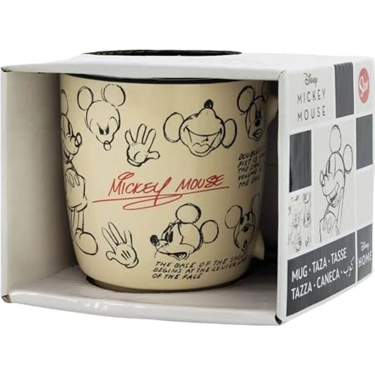 Tasse mit Disney Mickey Mouse Motiv ca. 410ml aus Keramik ca. Ø 9 x 10 cm Skizze – Bild 3
