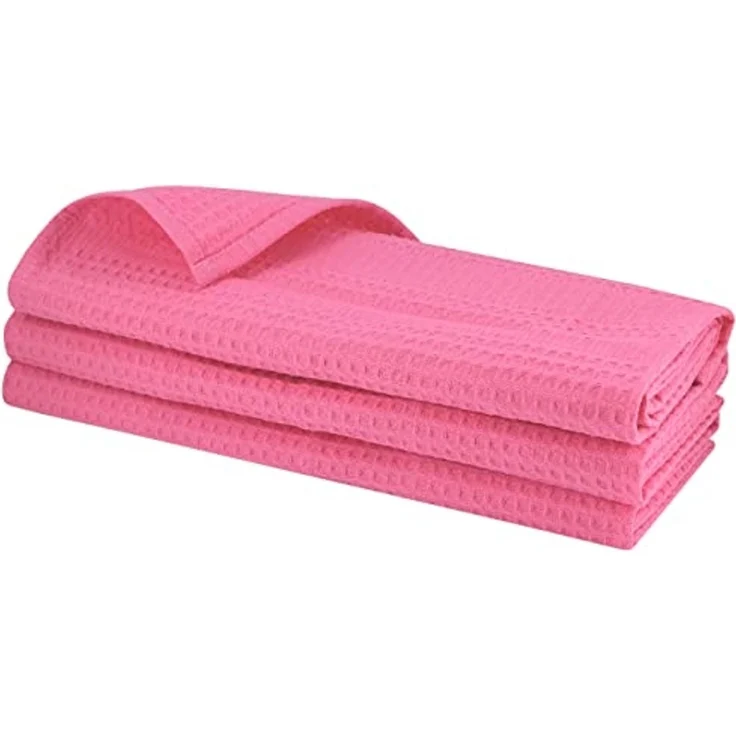 Engelland Geschirrtuch Poliertuch, (Vorteils-Set, 3-tlg, Waffel-Pique), 100 % Baumwolle, integrierte Aufhängeschlaufe, 70 x 50 cm – Bild 1