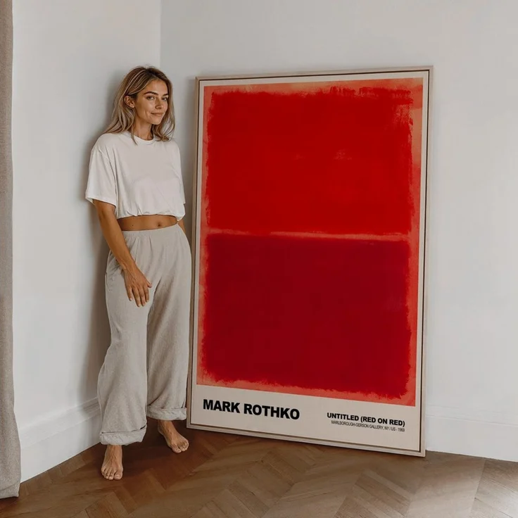 JUSTGOODMOOD Poster Mark Rothko Untitled Red on Red Abstrakter Expressionismus Farbfeld Pr, (1 St) – Bild 2