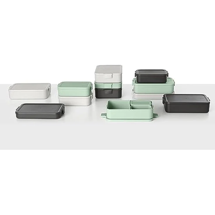 Brabantia - Make & Take Brotdose - Groß - Platz für Sandwiches - Deckel mit Klickverschluss - Gefriergeeignet - Spülmaschinen- & Mikrowellenfest - Jade Green - 25,5 x 16,7 x 6 cm – Bild 8