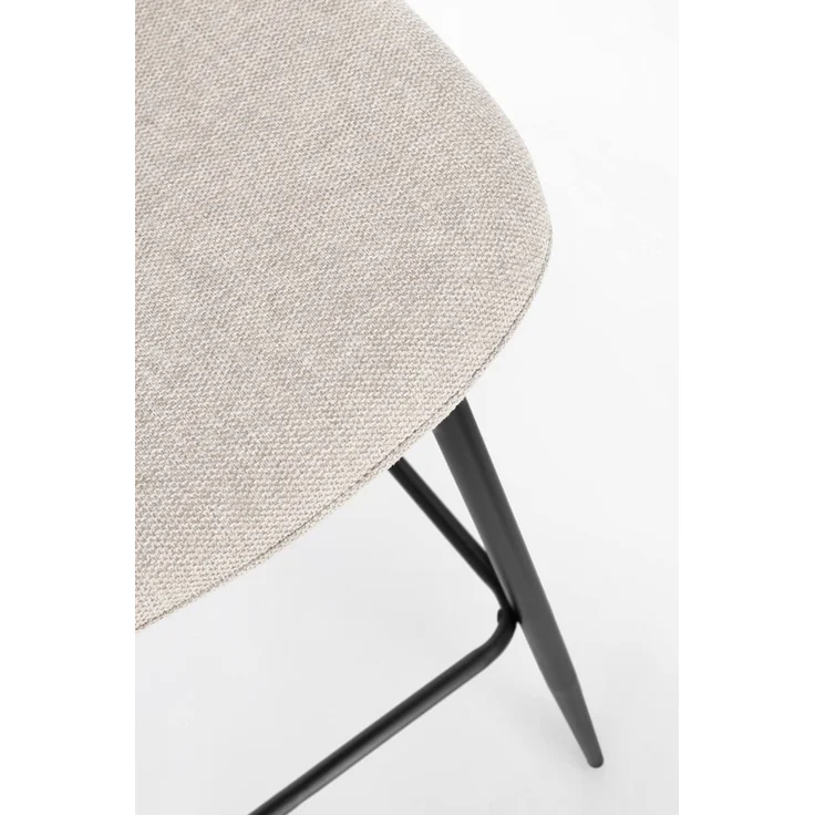 Barhocker New Irelia 2er-Set aus Stoff, modern, Beige/Schwarz, mit Fußstütze, gepolstert – Bild 5