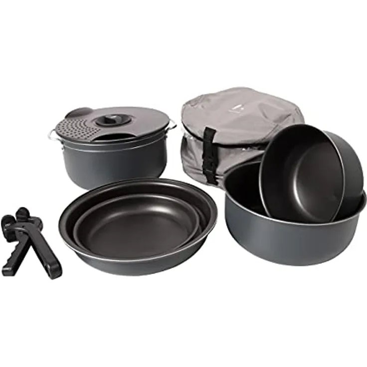 Bo-Camp Kochset Camping Aluminium Trekking Kochgeschirr Alu Topf Pfanne 7-teilig