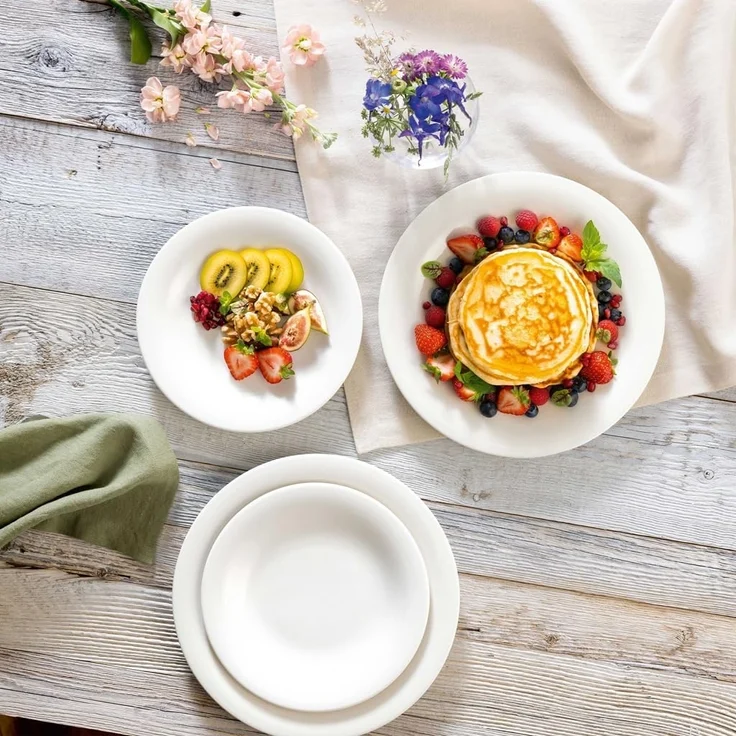 vivo Villeroy & Boch Group Teller-Set Essential White (12-tlg), 6 Personen, Fine China-Porzellan, Made in Germany, Fine China Porzellan – Bild 4